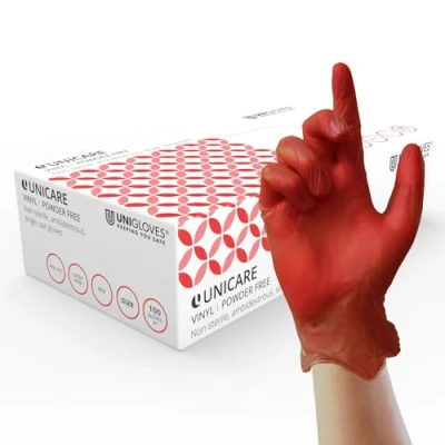 Abbildung von UNIGLOVES Rot Soft Vinyl Einweg Handschuhe X Large Box von 100