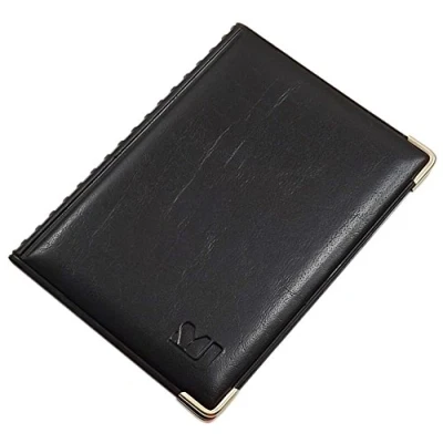 Abbildung von Exclusives Ausweisetui / Ausweishülle Kreditkartenetui mit Schutzecken aus Metall 12 Fächer MJ Design Germany Made in EU Verschiedenen Farben und Designs (Design 2 Schwarz)