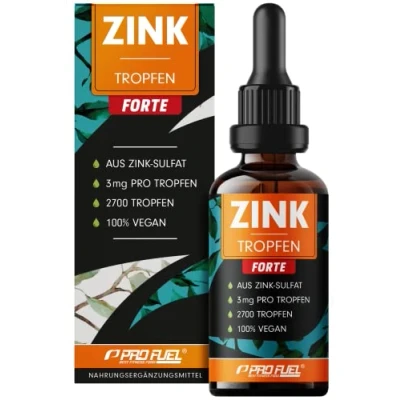 Abbildung von Zink Tropfen FORTE 100ml 2700 extra hochdosiert mit 3mg pro aus Sulfat (ionisches Zink) sehr ergiebig, bis zu 540 Anwendungen hohe Bioverfügbarkeit, ohne Alkohol, vegan