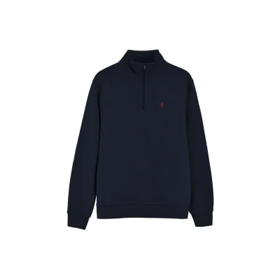 Abbildung von Polo Club Herren Sweatshirt Marineblau Mit Kurzem Reißverschluss Und Rigby Go Stickerei Xl