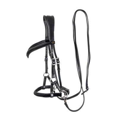 Abbildung von F.R.A. Gebisslose Trense Isabel Side Pull Softleder Zügel Schwarz Vollblut