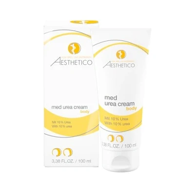 Abbildung von AESTHETICO med urea cream, 100 ml Feuchtigkeitsspendende Pflegecreme für trockene Hautstellen am Körper, ideal bei Neurodermitis &amp; Schuppenflechte, mit 10% Urea, Hände, Füße, Schienbeine Ellbogen