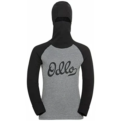 Abbildung von odlo Active WARM Kapuzenpullover Black steel grey melange für Kinder, Größe: 116,