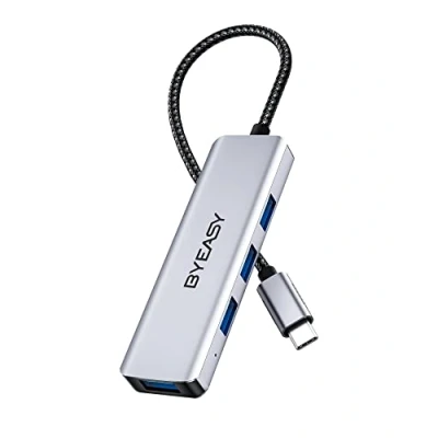 Abbildung von BYEASY USB C Hub, 4 Ports Typ Hub für Laptop zu Adapter mit Micro Power Port, Splitter kompatibel Laptops MacBook Pro, Air
