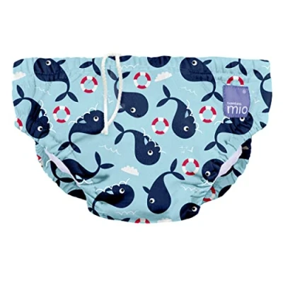 Abbildung von Bambino Mio, revolutionäre wiederverwendbare Schwimmwindel für Babys und Kleinkinder, Jungen Mädchen, Walfisch, S (