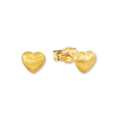Abbildung von Amor Ohrstecker Mädchen Kinder Ohrschmuck, 0,5 cm, Gold, Herz, Kommt in Schmuck Geschenk Box, 2013408