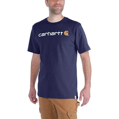Abbildung von Carhartt Core Logo T Shirt S/S Shirt, Marineblau, XS