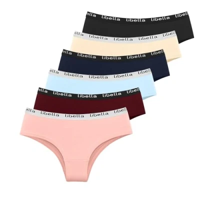 Abbildung von Libella Unterhosen Damen Baumwolle,6er Pack Slips Mehrpack Baumwoll Unterwäsche Bequeme Pantys 3411 UN9 XL