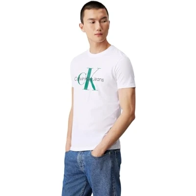 Abbildung von Calvin Klein Jeans Seasonal Monologo TEE Tshirt print, Herren, Größe: XXL, Bright white