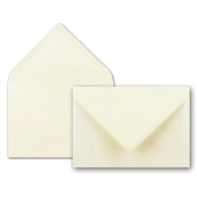 Abbildung von 75x Brief Umschläge in Vanille 80 g/m² Kuverts DIN B6 Format 12,5 x 17,6 cm Nassklebung ohne Fenster