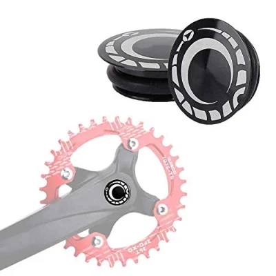 Abbildung von Kurbelabdeckung fahrrad,Fahrrad Kurbel Kurbelarm Schraube Kurbelschutz Aluminiumlegierung Schwarz Mountainbike Hohl Kurbelkappen Anti Staubschutz Fahrradzubehör für Mountainbikes, Renn