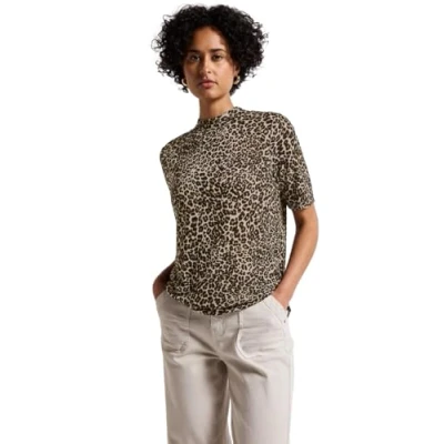 Abbildung von Street One LOOK LEO Tshirt print, Damen, Größe: 36, Schwarz