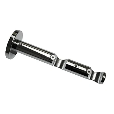 Abbildung von GARDINIA Doppel Kombiträger mit Metallmontageplatte für Gardinenstangen / Vorhangstange, 2 läufig, Offen, Inkl. aller Montage Teile, Chicago, Ø 20 mm, Bronze, 1 Stück