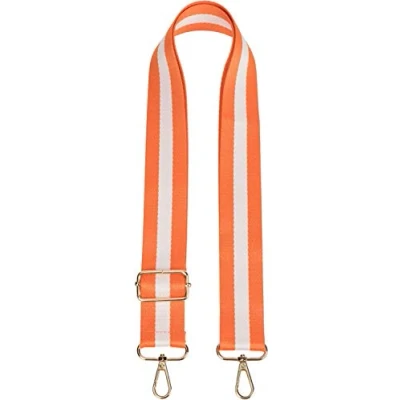 Abbildung von styleBREAKER Taschen Schulterriemen gestreift, Wechsel Taschengurt mit Karabinerhaken, verstellbar, Unisex 02013016, Farbe:Orange Weiß