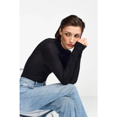 Abbildung von Rich &amp; Royal MIT Stehkragen Strickpullover, Damen, Größe: 38, Black