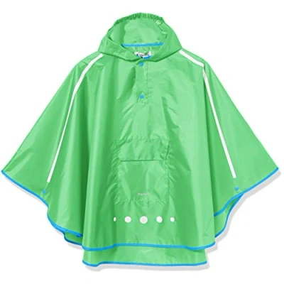 Abbildung von Playshoes Unisex Kinder Regen poncho Faltbar Regenjacke Regenmantel Regenbekleidung, Grün, L EU
