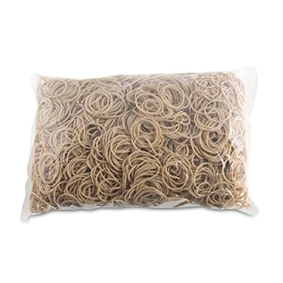 Abbildung von OFFICE PRODUCTS Gummibander Durchmesser: 30mm Farbe: Natürliche/Beige/Gewicht: 1000g 1 kg/Haushaltsgummi Gummiringe Gummi/Kautschuk 60% / Gummis für Zuhause Büro Schule