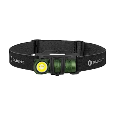 Abbildung von OLIGHT Perun 2 Mini LED Stirnlampe 1100 Lumen 150 Meter, USB Wiederaufladbare EDC Taschenlampe mit Rotlicht, 5 Lichtmodi Wasserdichte Kopflamp Stirnband für Campen, Laufen, Notfälle Grün