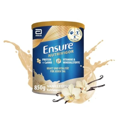 Abbildung von Ensure NutriVigor Vanille Shake 1 x 850 g Nahrungsergänzungsmittel mit CaHMB, Proteinen und 27 Vitaminen Mineralstoffen Für eine gesunde, ausgewogene Ernährung