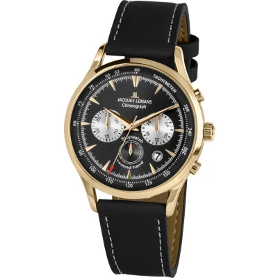 Abbildung von Jacques Lemans URE Chronograph, Herren, Größe: One Size, Zwart