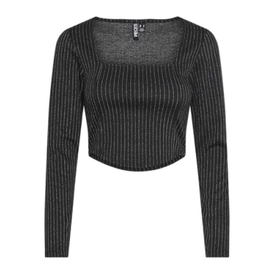 Abbildung von Pieces Pcniannah Langarmshirt, Damen, Größe: XS, Black/cloud dancer