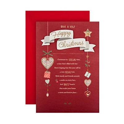 Abbildung von Hallmark Weihnachtskarte klassisches Design mit herzlichem Vers