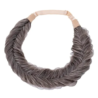 Abbildung von CAISHA Fischgrätenzopf Zopf Haarteil Haarband Stirnband Haarschmuck Geflochten Hellbraun Mix HZ306