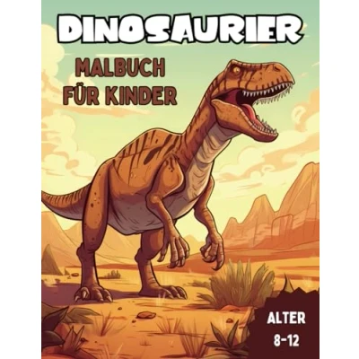 Abbildung von Dinosaurier Malbuch für Kinder ab 8 12 Jahren: 35 spannende Dino Motive + Rätsel und Fun Facts