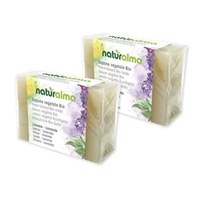 Abbildung von Pflanzliche handwerkliche Seife ZITRONE UND LAVENDEL Bio 2 X 100g Naturalma handwerklichen Kalltverarbeitung Vegan