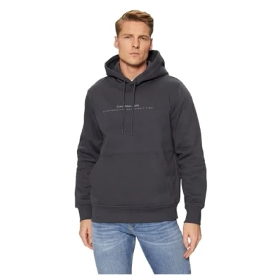 Abbildung von Calvin Klein Jeans Minimal LOGO Hoodie Sweatshirt, Herren, Größe: Small, Ebony