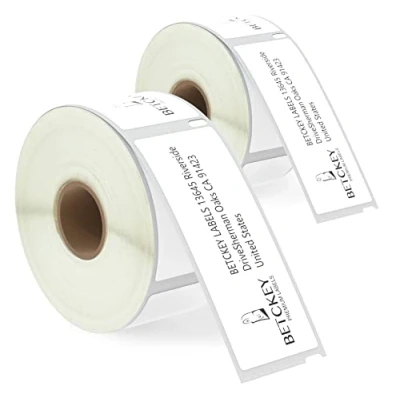 Abbildung von BETCKEY 2 Rollen 99012 Selbstklebende Etiketten Kompatibel mit DYMO S0722400, 36mm x 89mm, 520 Adressetiketten (Groß) für LabelWriter 450 Serie und 4XL
