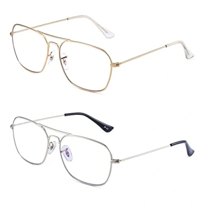 Abbildung von JM 2 Pack Flieger Quadratische Lesebrillen für Damen und Herren, Anti Blaue Lesebrille Leichte +1.25