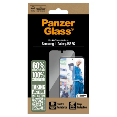Abbildung von Samsung Galaxy A56 Panzerglas PanzerGlass Ultra Wide Fit Anti Bacterial Screenprotector incl. applicator inkl.