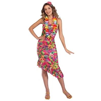 Abbildung von (PKT) (9908721) Adult Ladies Pink Hawaii Dress Costume (UK 16 18)
