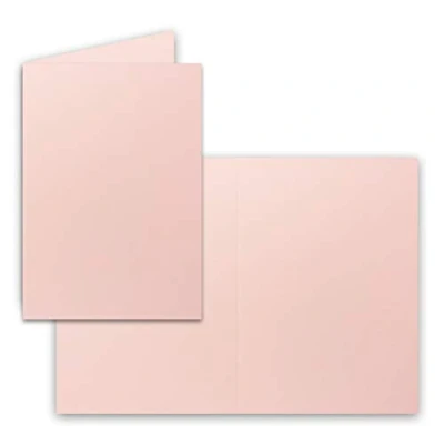 Abbildung von 25x Falt Karten DIN A6 in Rosa Blanko Doppel 220 g/m²