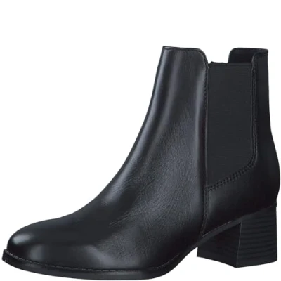 Abbildung von MARCO TOZZI Damen Chelsea Boots mit Lederanteil Absatz, Schwarz (Black), 39 EU