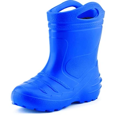 Abbildung von Ladeheid Gummistiefel Kinder federleichte Eva Regenstiefel für Mädchen und Jungen Thermo gefüttert KL051 (Blau, 31 EU)