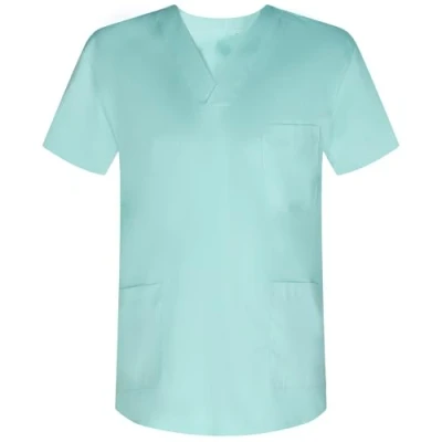 Abbildung von MISEMIYA Medizinische Uniformen Unisex Top Krankenschwester Krankenhaus Berufskleidung Large, Türkis