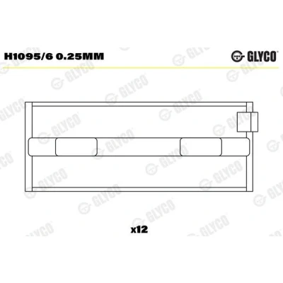 Abbildung von GLYCO H1095/6 0.25mm Kurbelwellenlager FIAT: Coupe