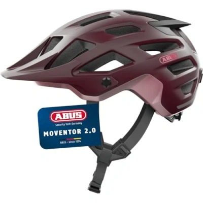 Abbildung von ABUS MTB Helm Moventor 2.0 komfortabler Fahrradhelm fürs Gelände All Mountain für Damen und Herren Dunkelrot, Größe S