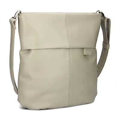 Abbildung von Zwei Damen Handtasche Mademoiselle.M M12 Umhängetasche 7 Liter klassische Crossbody Bag aus hochwertigem Kunstleder, DIN A4 passend (cement)