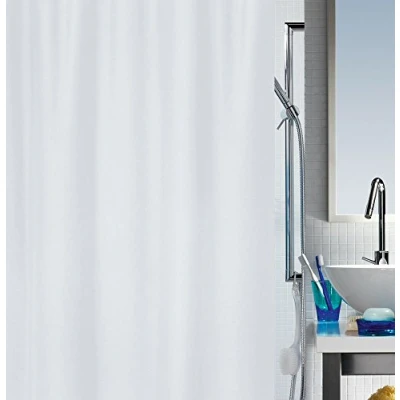 Abbildung von Spirella Anti Schimmel Duschvorhang Bakteriell, waschbar, wasserdicht Polyester, „Primo “ 180x200cm Weiß