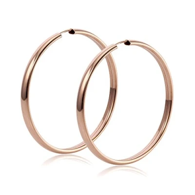 Abbildung von Materia Damen Creolen rosegold 925 Silber 40mm groß SO 61