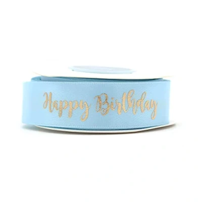Abbildung von Band Blau und gold für Geburtstag Happy Birthday Enjoy Your Event