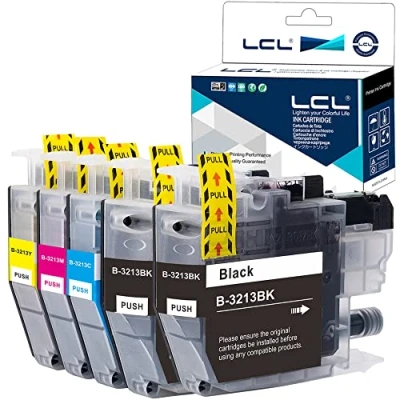 Abbildung von LCL Kompatibel Tintenpatrone LC3213 LC 3213 3213BK 3213C 3213M 3213Y (2Stücke 1Schwarz 1Cyan 1Magenta 1Gelb) Ersatz für Brother DCP J770 J772DW J774DW MFC J890DW J895
