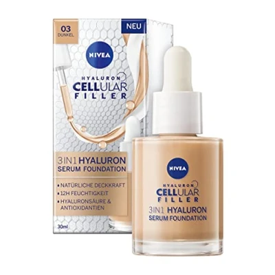 Abbildung von Nivea Cellular Filler 3IN1 Hyaluron Serum Foundation Foundation, Größe: 30 ml, Dark