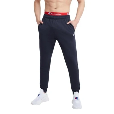 Abbildung von Champion Herren, Powerblend, Fleece Joggers, Comfortable Sweatpants for Men (Reg. Or Big &amp; Tall) Trainingshose, Navy C Patch Logo, Klein