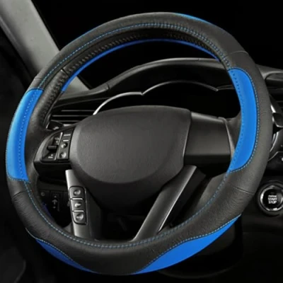 Abbildung von Pahajim Lenkradbezug Auto Lenkradhülle Microfiber Leder Steering Wheel Cover Universal rutschfest Lenkradhüllen 38cm Lenkradschutz für LKW/Auto/Jeep/SUV Schwarz Blau