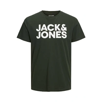 Abbildung von Jack &amp; Jones Herren Jjecorp Logo Tee O Neck Noos T Shirt, Mountain View/Fit:Slim/Large Print, XXL EU