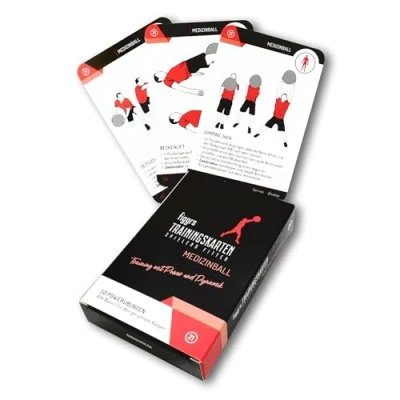 Abbildung von figgrs® Medizinball 57 Trainingskarten mit 50 Fitness Übungen für wirkungsvollen Muskelaufbau, Stabilisation, Kraftausdauer und Bodyshaping